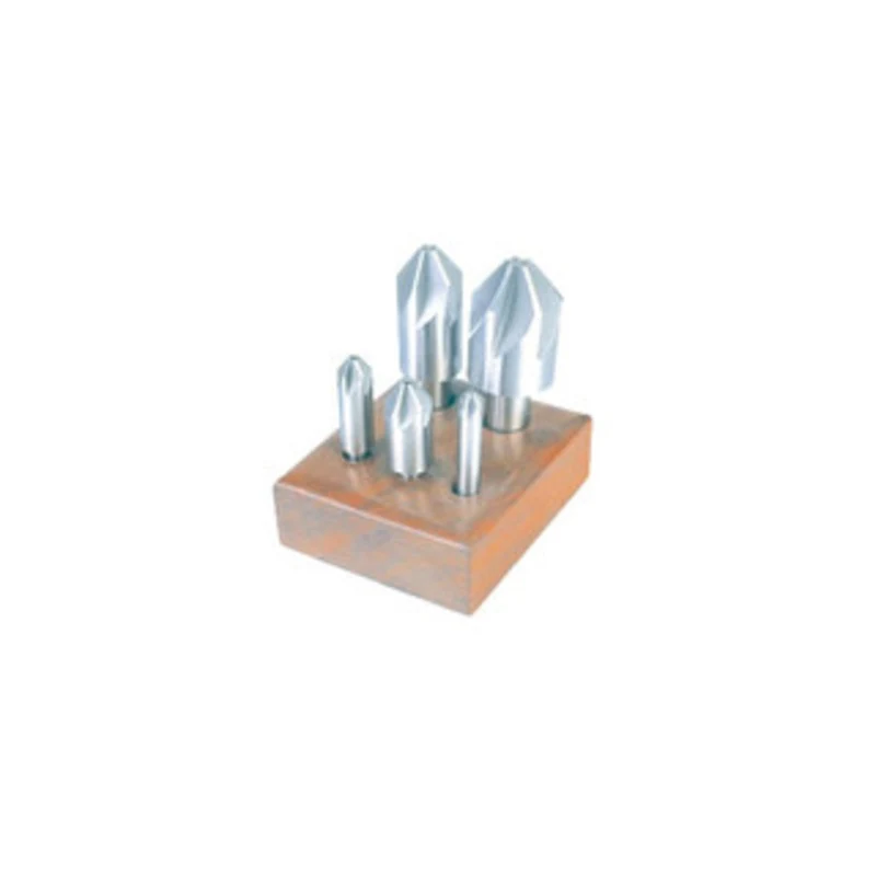 Precise 8 Piece, Six Flute Countersink Set, Sizes 1/4, 5/16, 3/8, 1/2, 5/8, 3/4, 7/8, & 1 - MCS-005-90